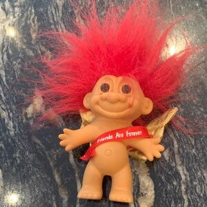 Vintage1990's Troll Doll with Red Hair and Gold Wings